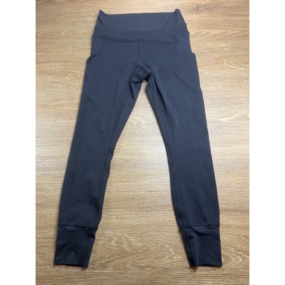 Lululemon Wunder Under Leggings Women's Est 6 Black Rib Pocket High Rise 25"